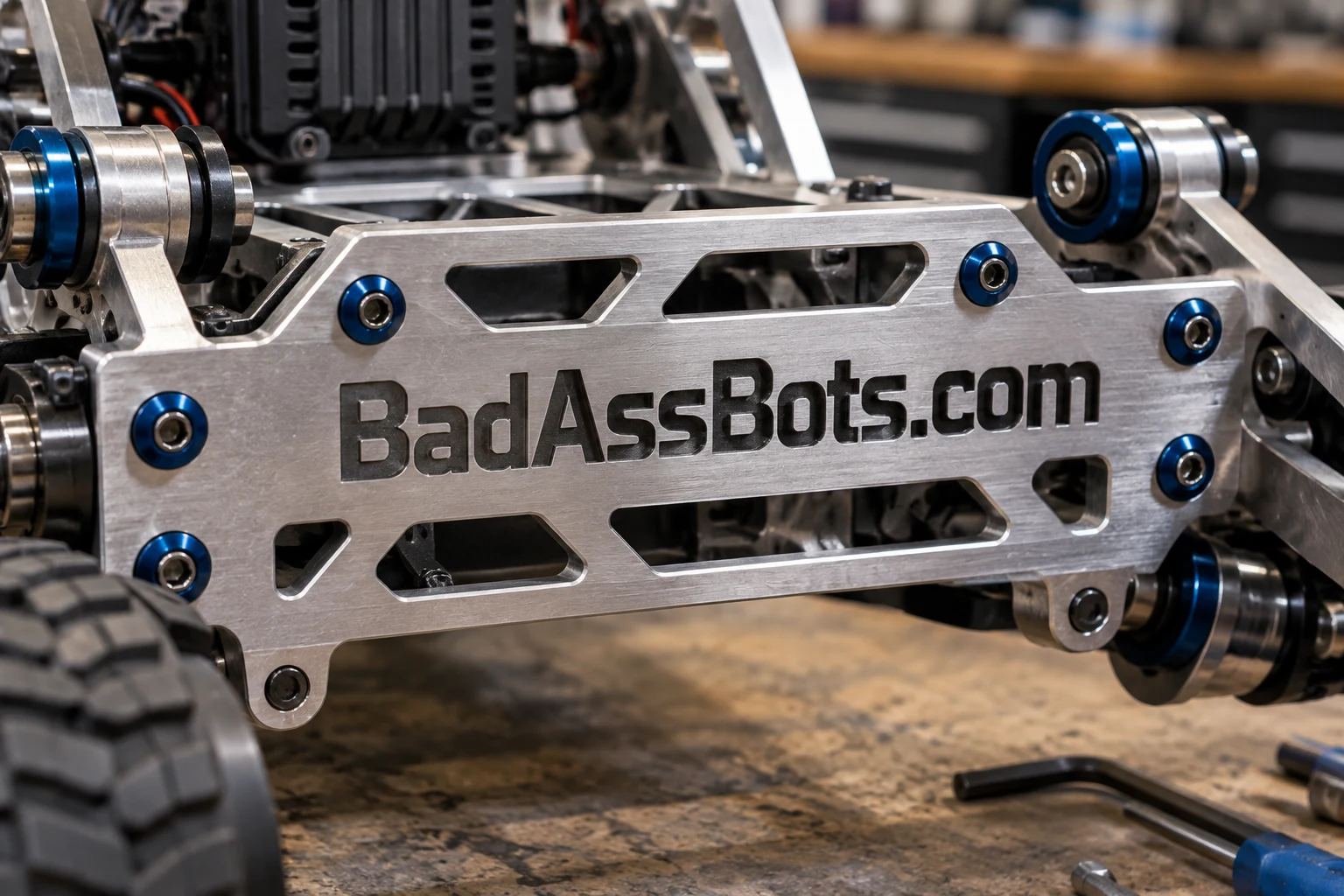 Precision bot assembly carrying the BadAssBots.com name